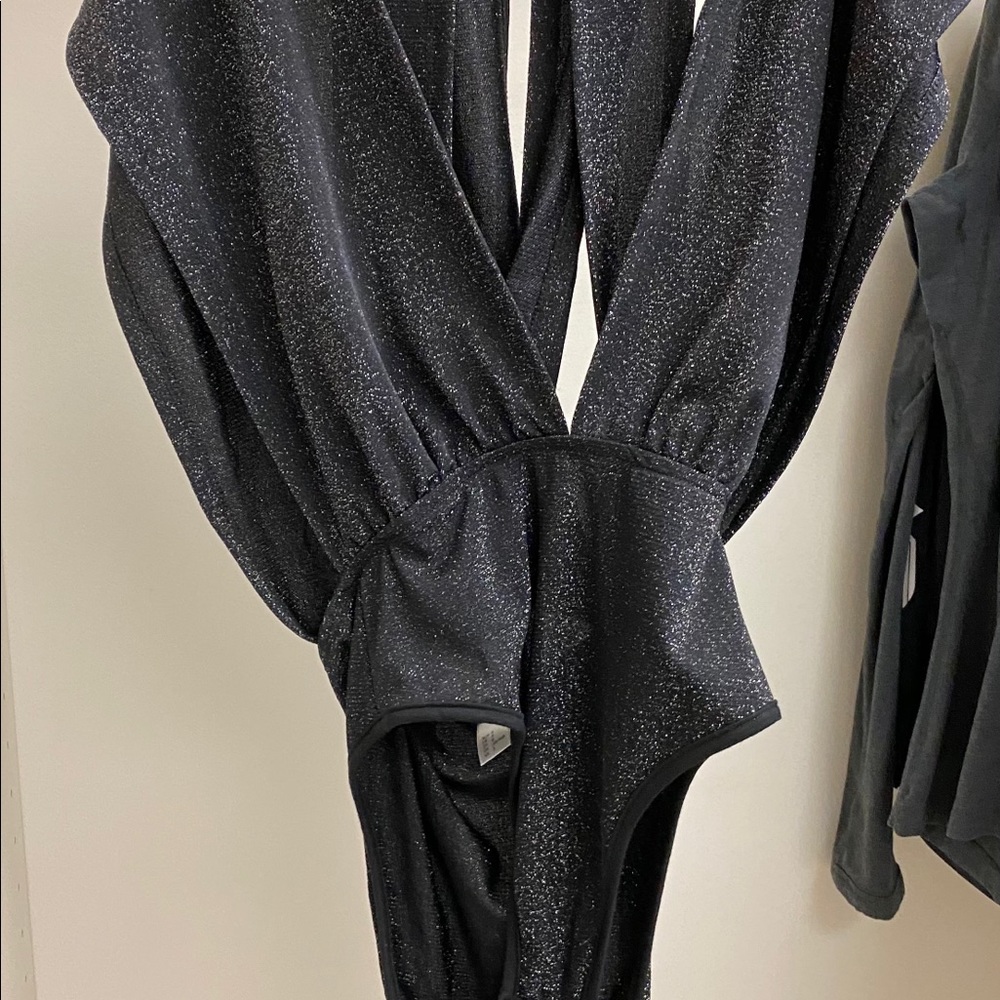 Black sparkle unitard bodysuit